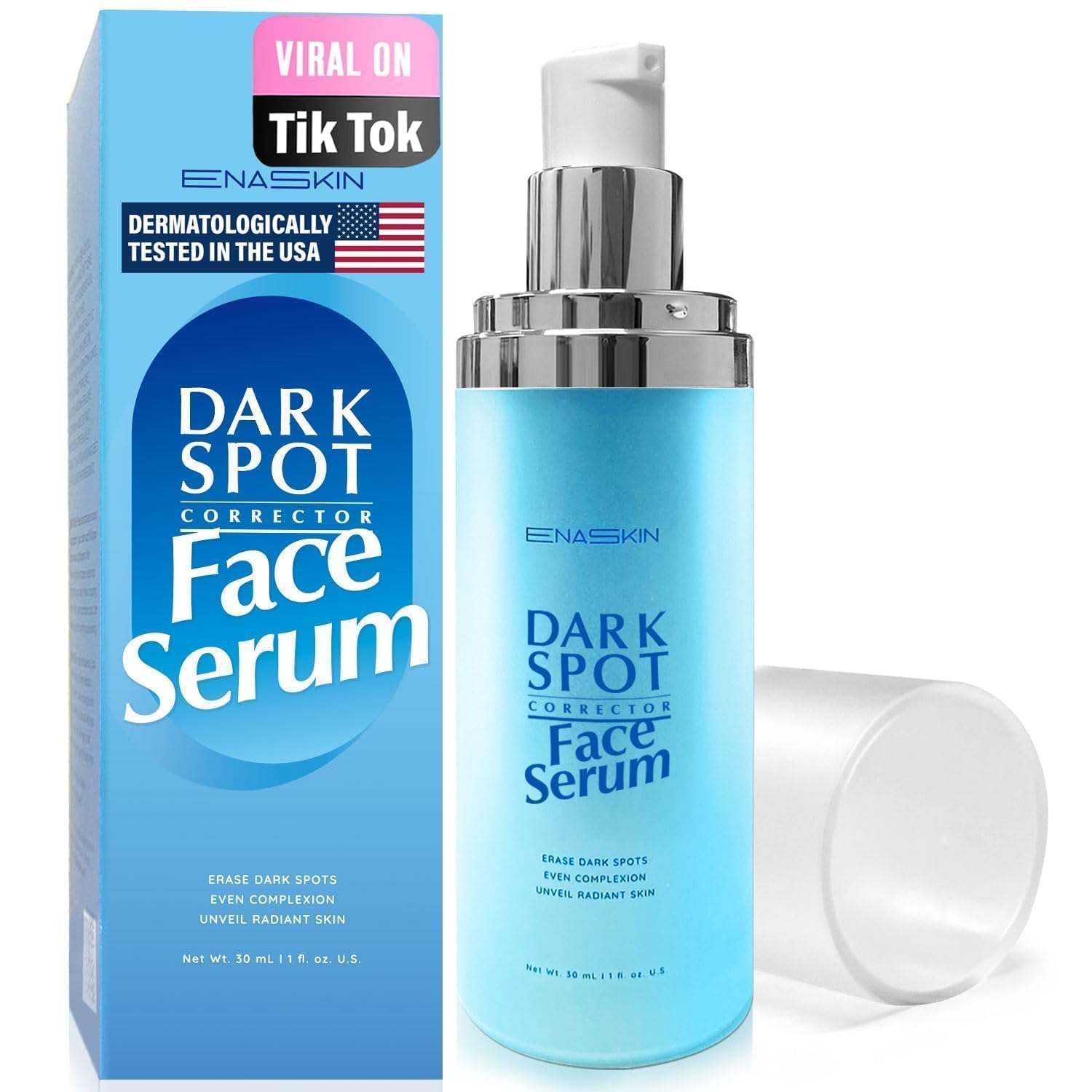 EnaSkin Dark Spot Remover bottle with dropper for easy nightly application to support even skin tone