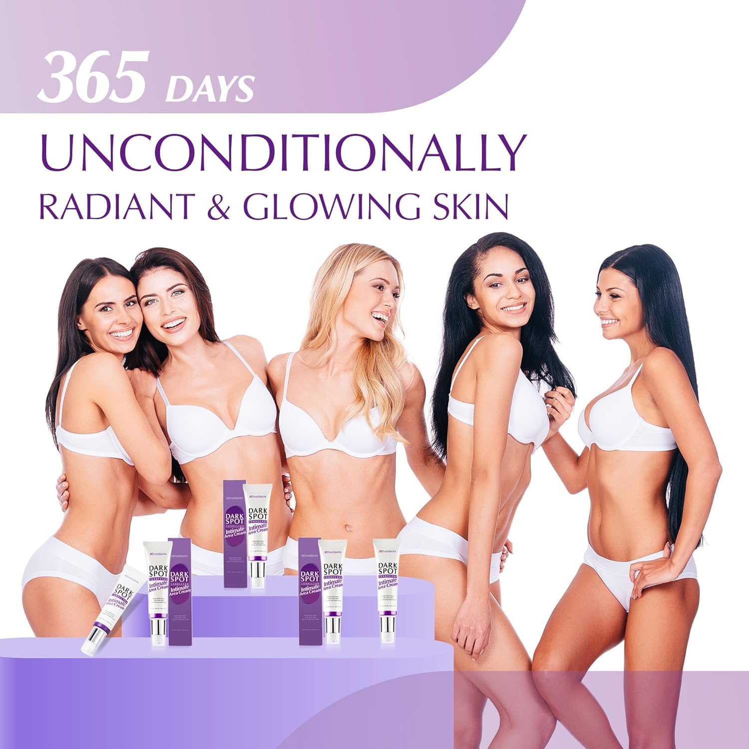 EnaSkin close-up demonstration shows potential skin tone improvement.