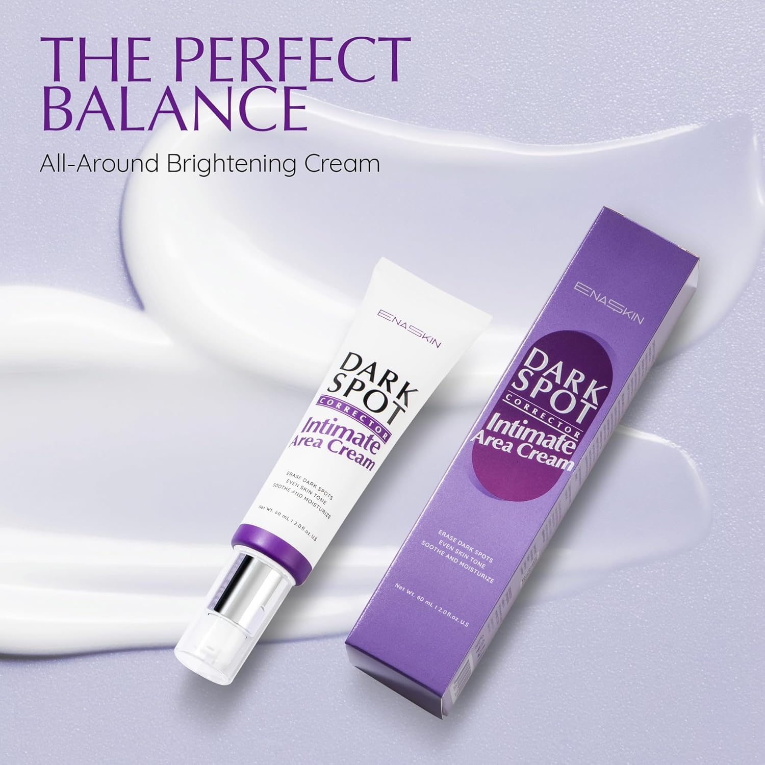 EnaSkin cream applied to bikini area for even-toned skin gently.
