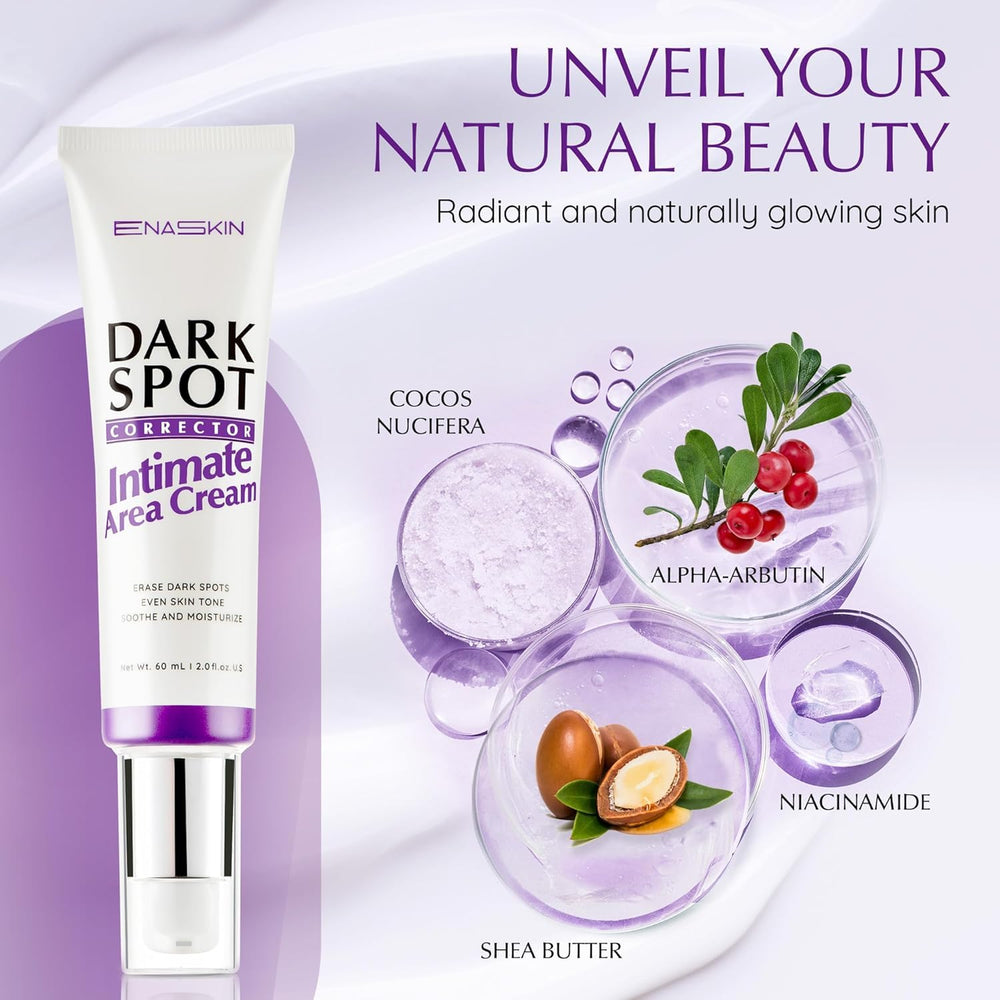 EnaSkin cream applied to underarms for gentle brightening and even tone.