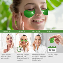 Enaskin Naturals under-eye patches applied for gentle hydration and smoothing