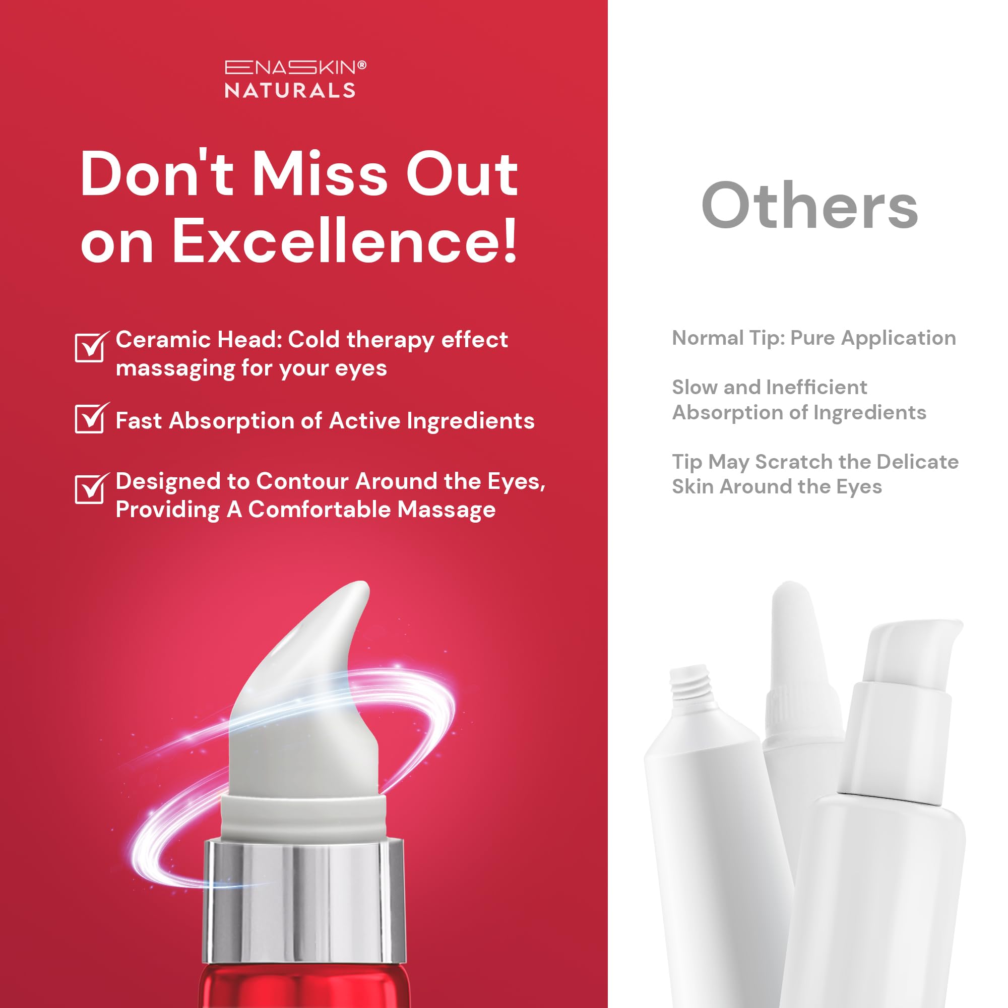 Enaskin Naturals Polypeptide eye cream supports firmer contour.