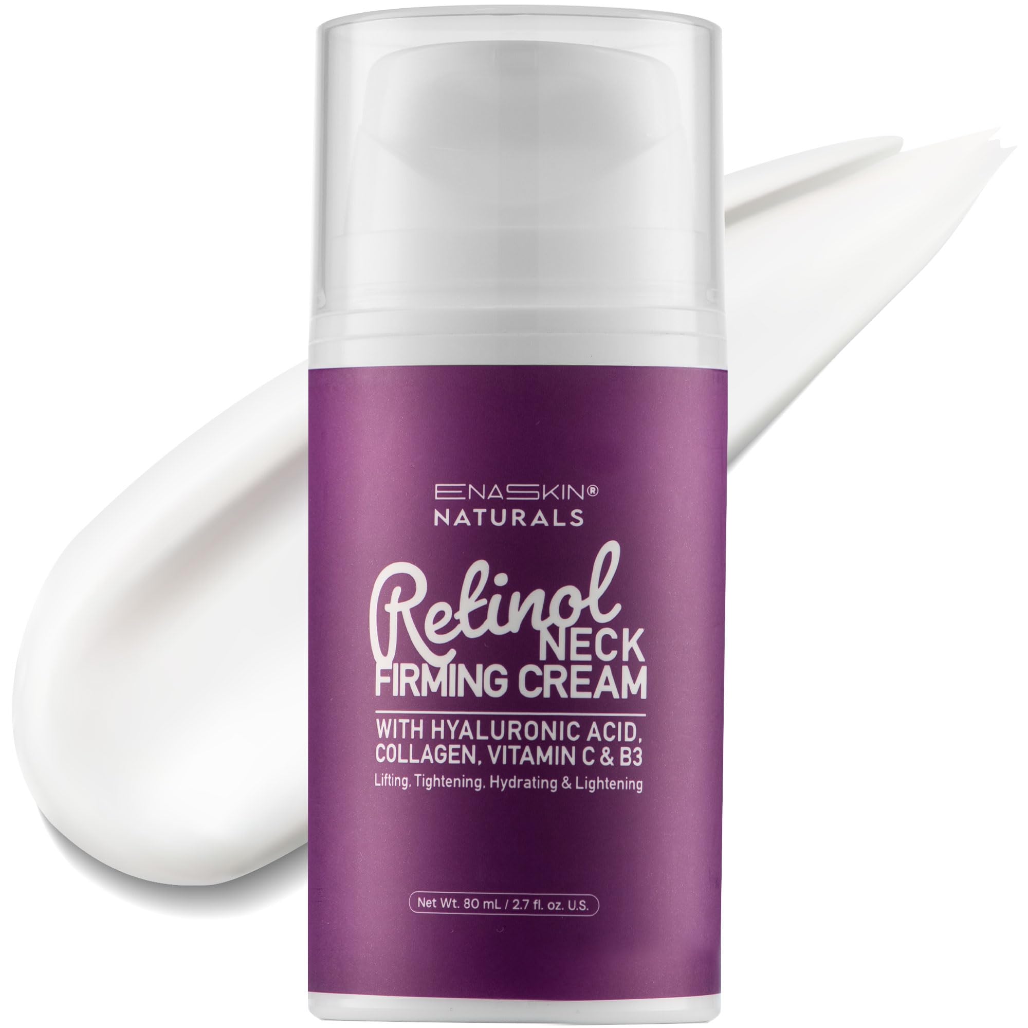 Enaskin Naturals Retinol Neck Cream bottle for easy daily use