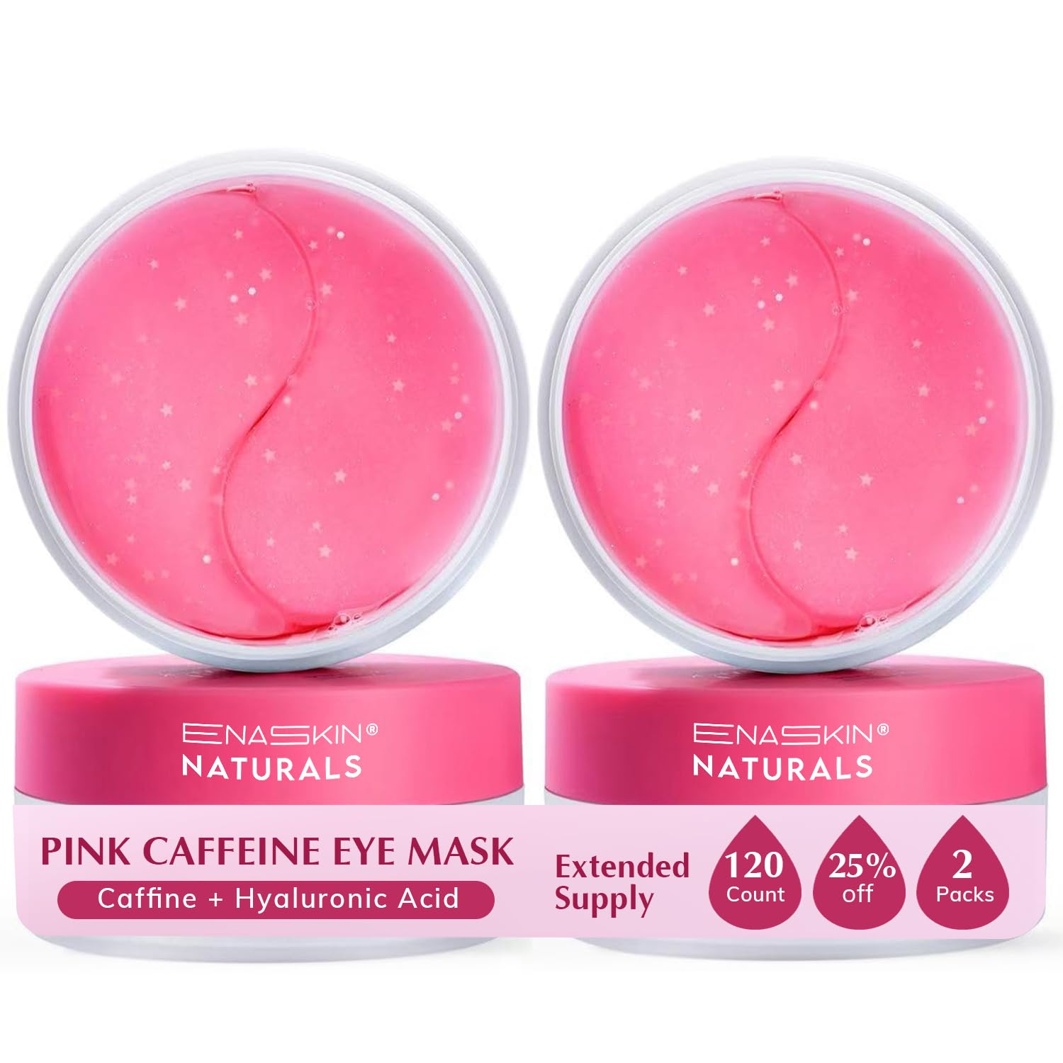 Enaskin Naturals under-eye patches caffeine hydrating for refreshed-looking eyes.