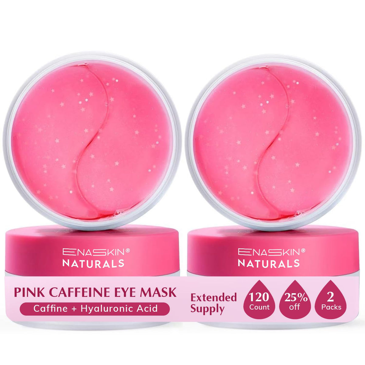 Enaskin Naturals under-eye patches caffeine hydrating for refreshed-looking eyes.