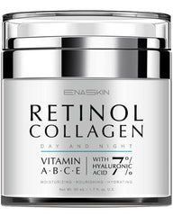 EnaSkin Retinol Cream bottle showing an anti-aging hydration option.