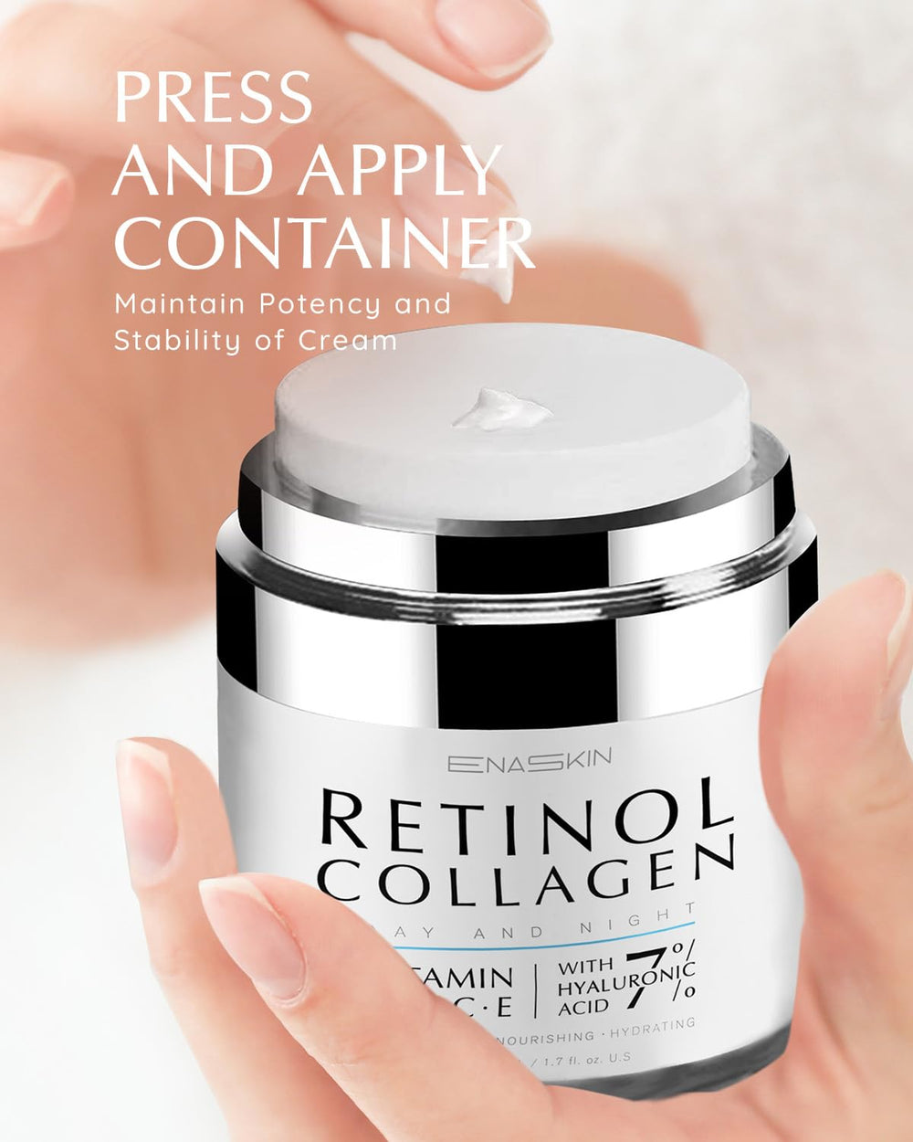 Packaging side view of EnaSkin Retinol Cream on display.