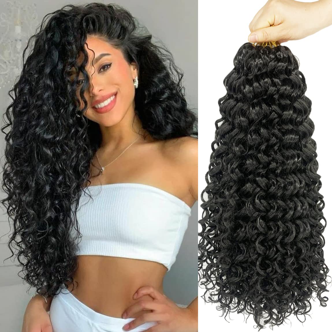ENBEAUTIFUL Gogo Curl 18inch crochet hair close-up for natural volume and movement