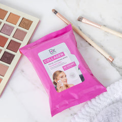 Enchante Dr. Wellness close-up of collagen-infused wipe for gentle cleansing