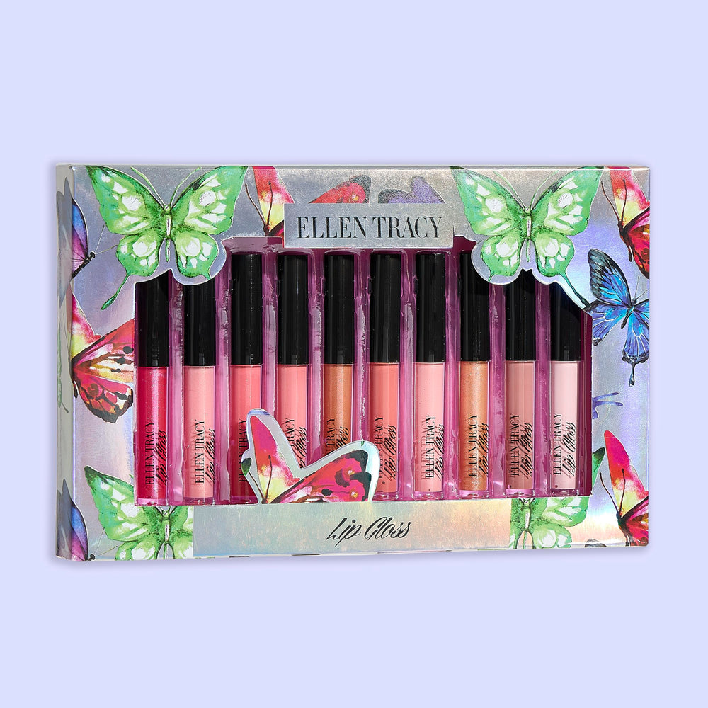 Gift-ready packaging for Enchante Ellen Tracy lip gloss collection