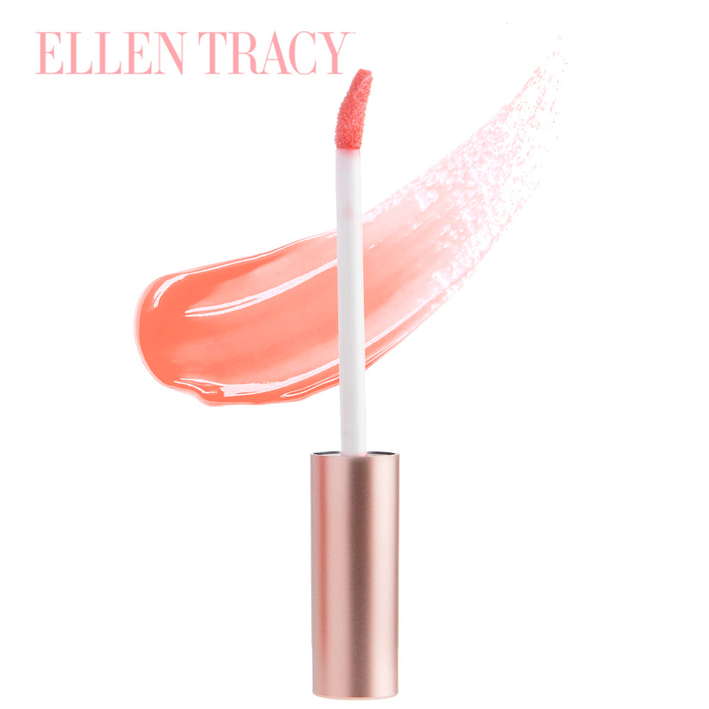 Enchante Ellen Tracy lip gloss swatches show bold to neutral shades for versatile looks.