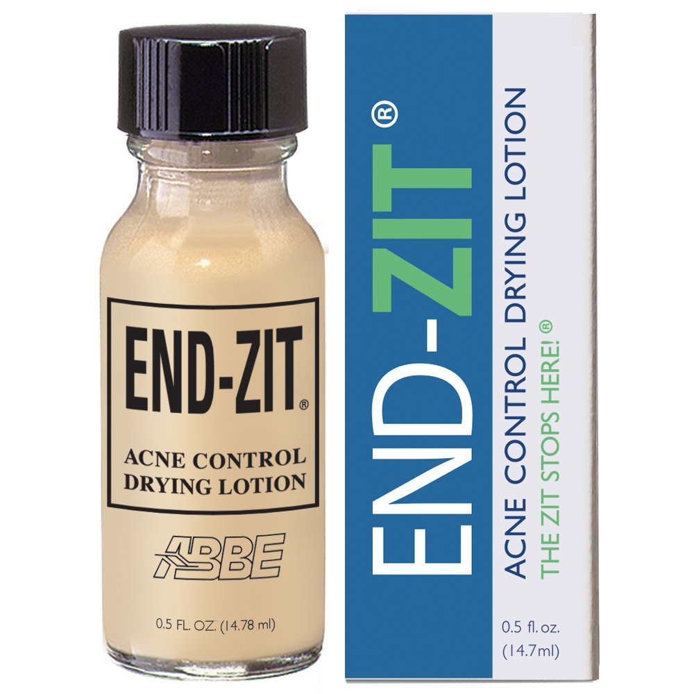 End-Zit fast-acting spot treatment bottle showing compact packaging for quick blemish control.