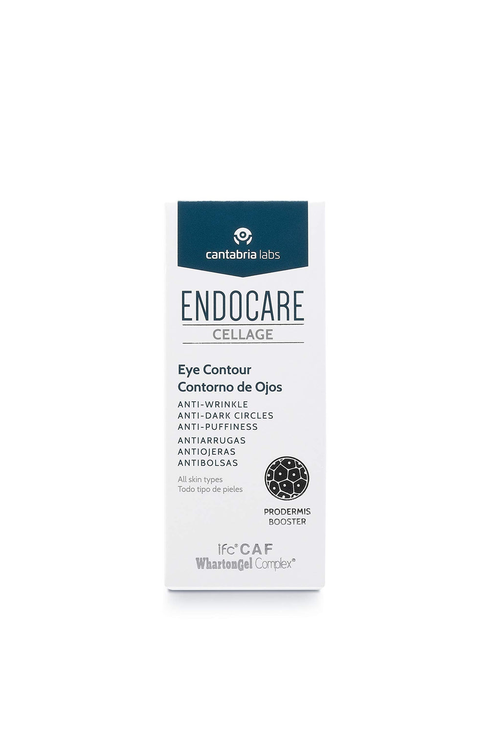 Endocare Cellage Eye Contour packaging highlights premium care for delicate eye skin.