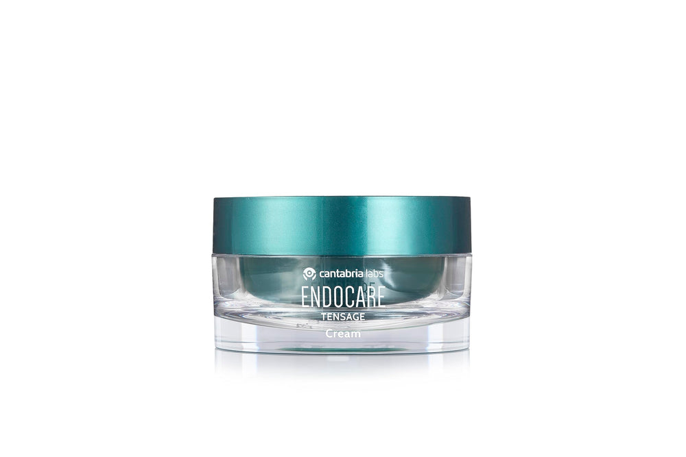 Application shot demonstrates quick, non-greasy hydration on the face with Endocare Tensage Cream.