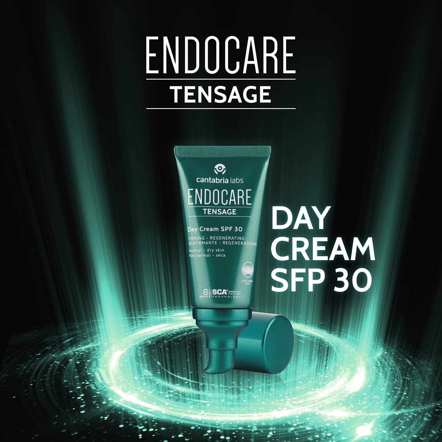 Endocare Tensage Day Cream SPF30 makeup-ready skin prep benefits.