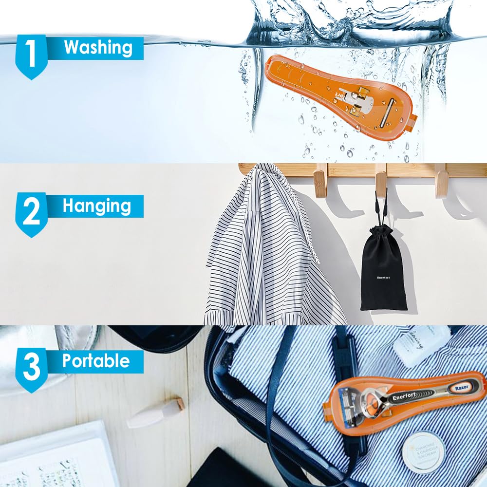 Enerfort Secure snap closure ensures safe travel without accidental nicks