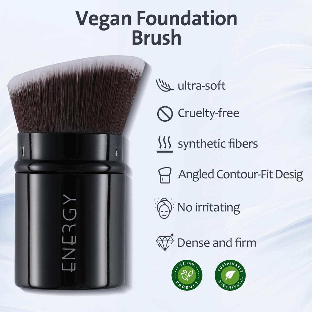 ENERGY Kabuki Brush Mini is cruelty-free, ideal for sensitive skin.