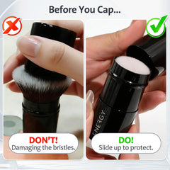Soft vegan bristles of ENERGY Kabuki brush glide smoothly