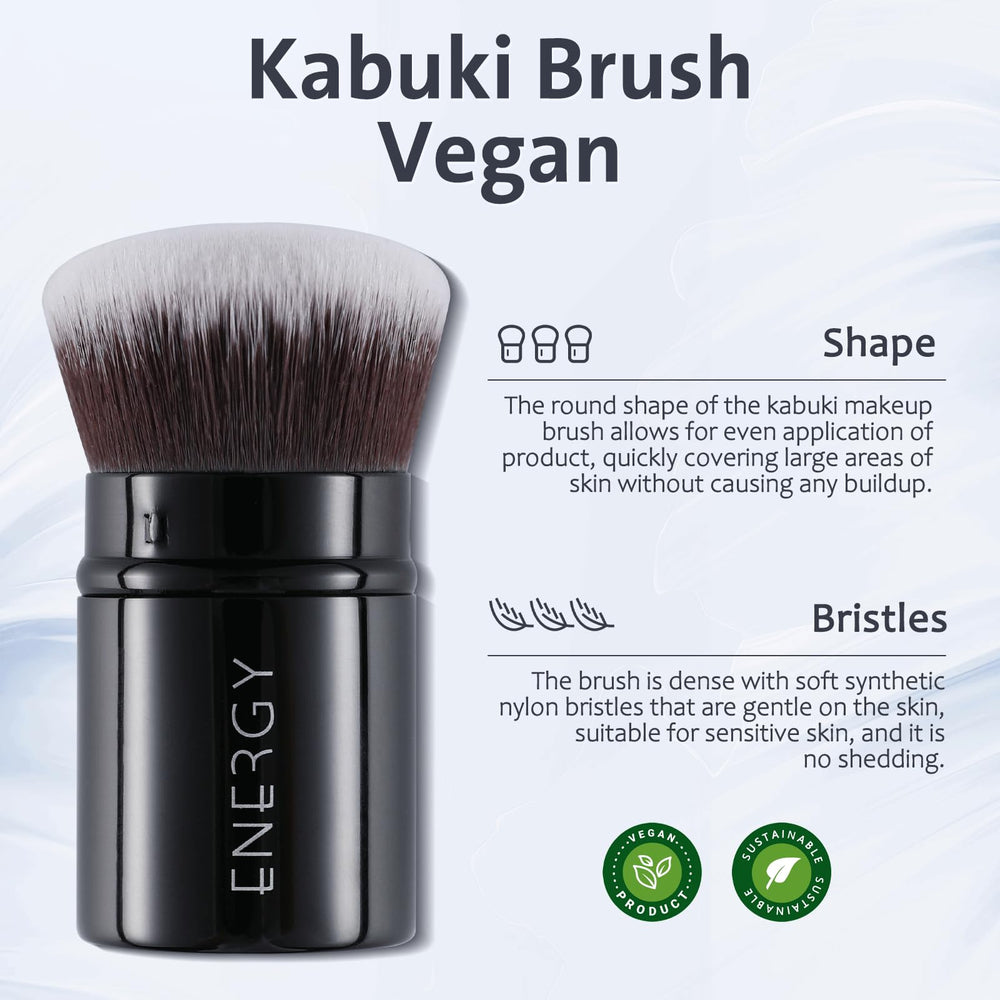 Travel case protects ENERGY Kabuki bristles during transit