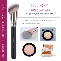 Energy multi-purpose brush for blending liquids, creams, and powders