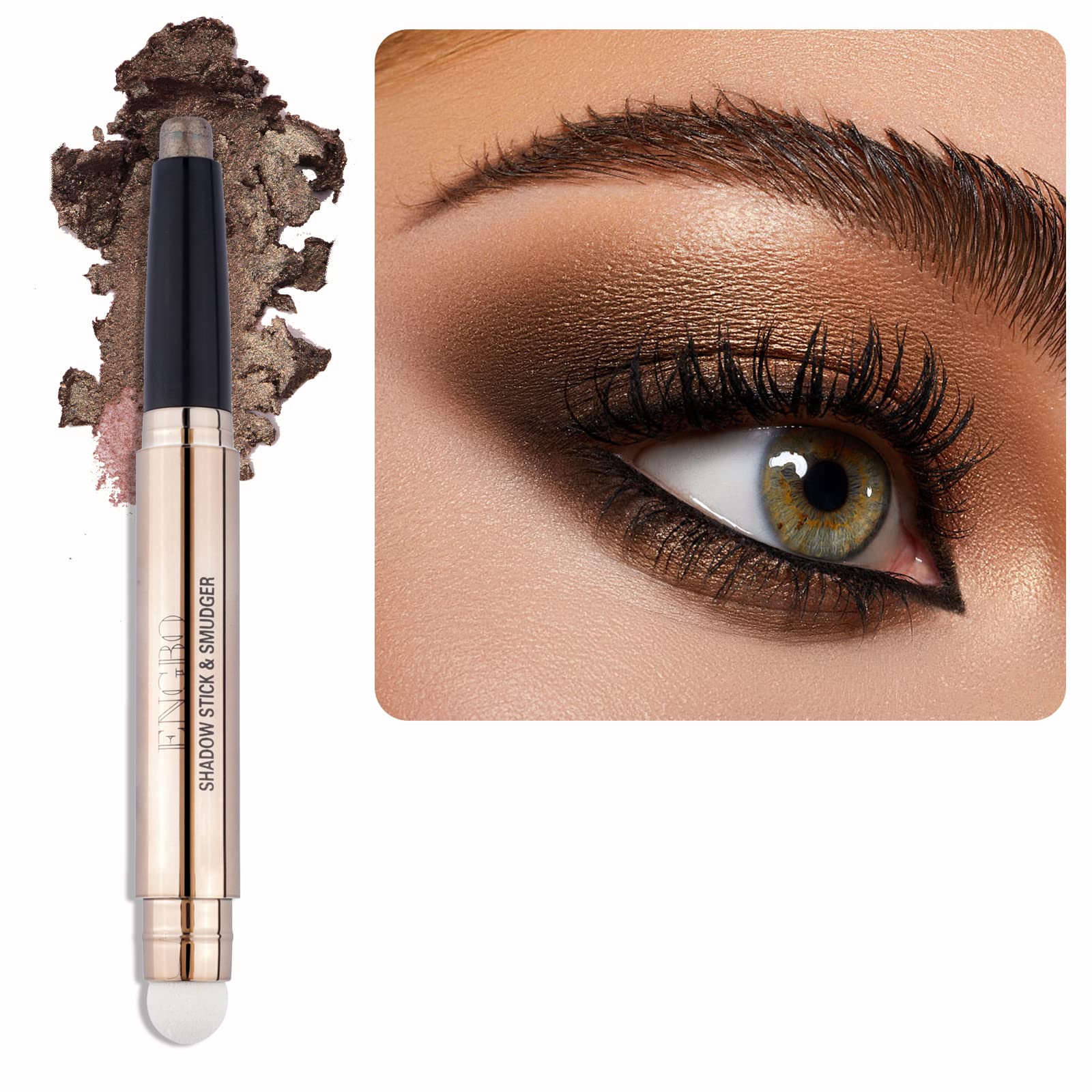 Enfuntins Brown Eyeshadow Stick Cocoa Shimmer for a smooth buildable color