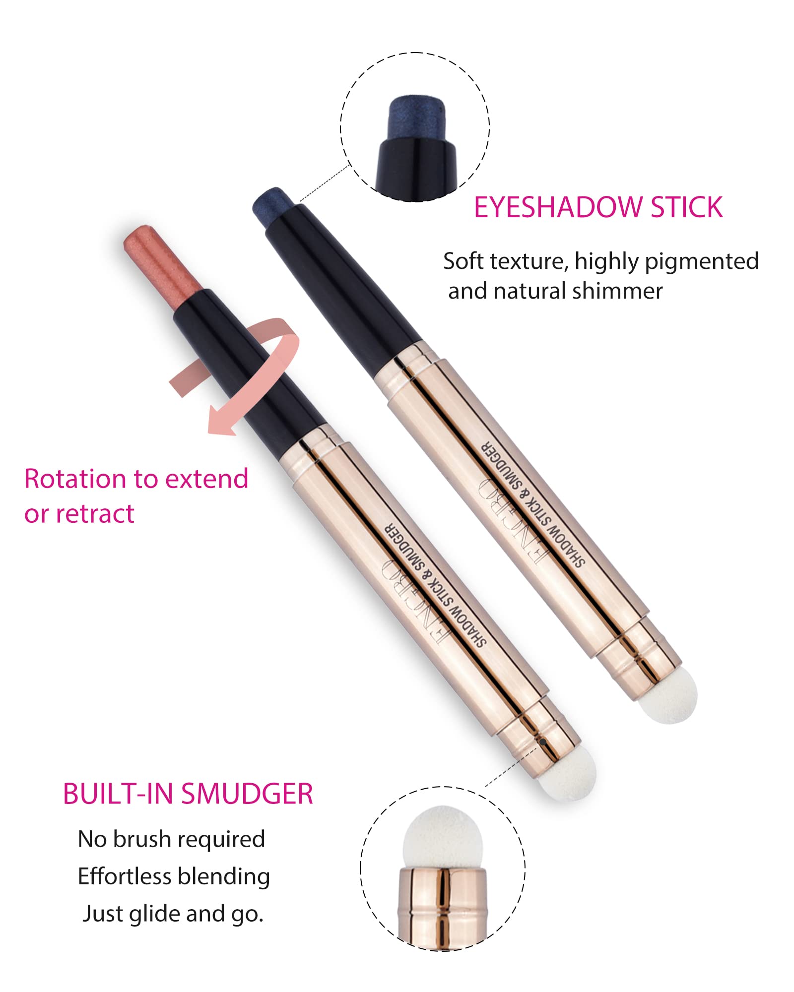 Enfuntins Cream Eyeshadow Stick soft creamy texture enables smooth application.