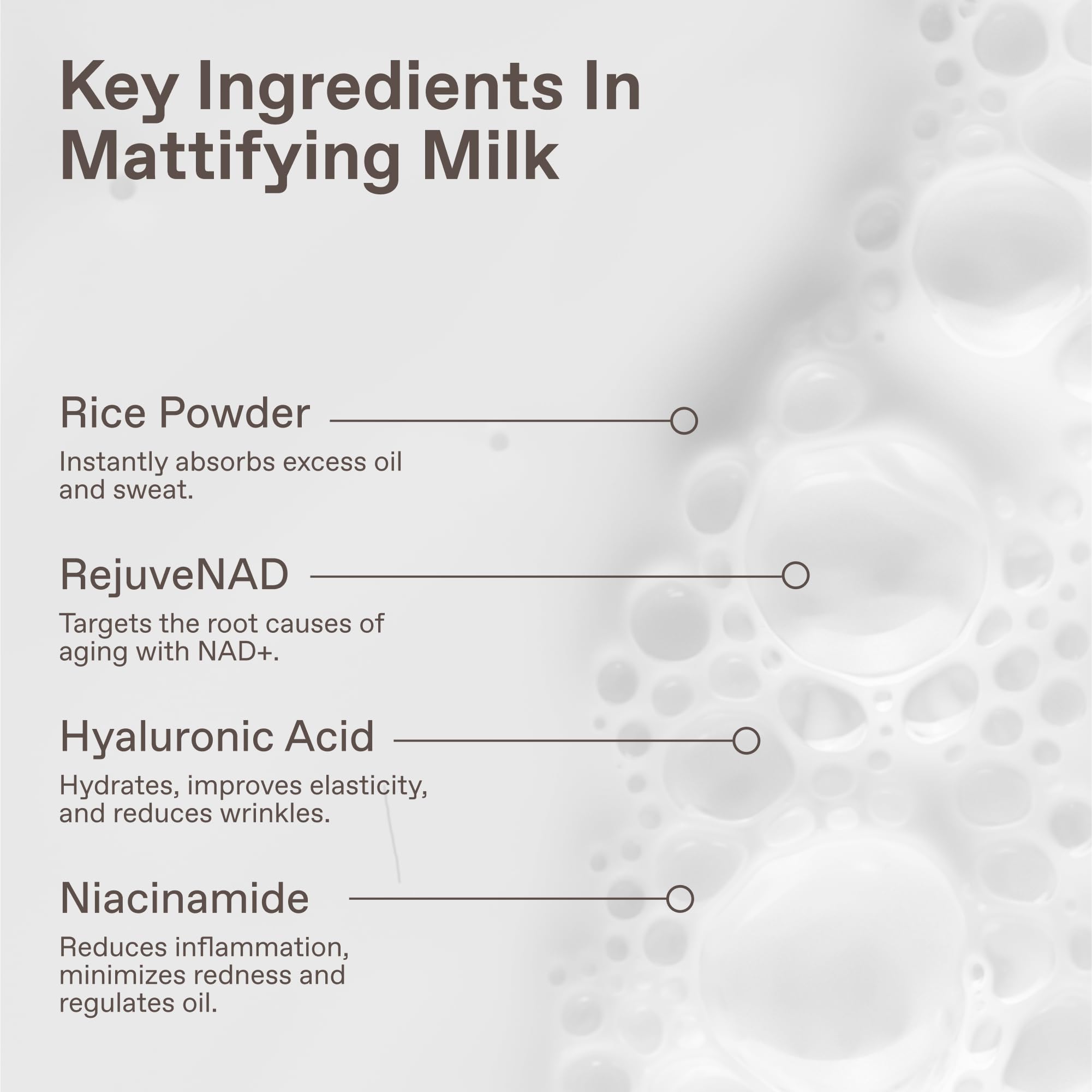 ENHANSE Rice Powder on skin absorbs oil for a lasting matte look.