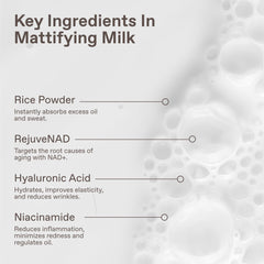 ENHANSE Rice Powder on skin absorbs oil for a lasting matte look.