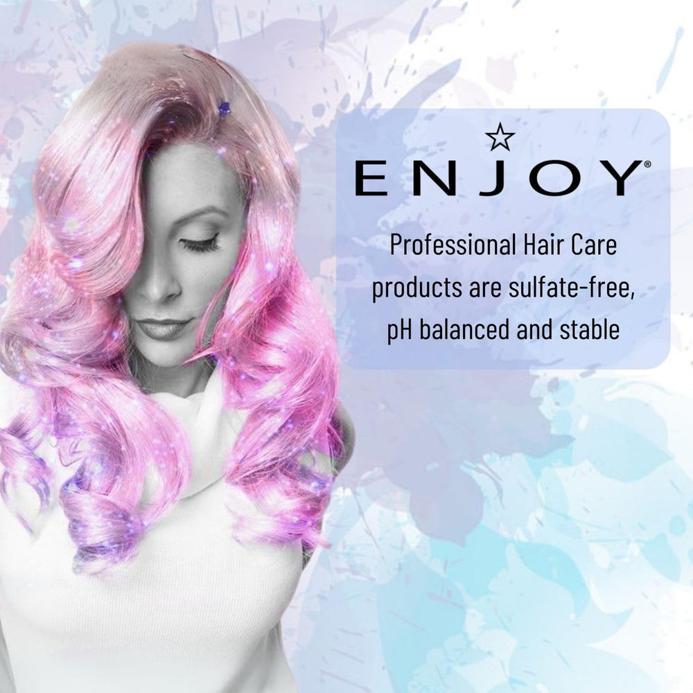 Enjoy Blow Dry Lotion styling scene highlights effortless shaping for full looks.
