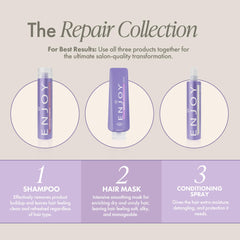 Enjoy Clarifying Shampoo color-safe formula preserves vibrancy while cleansing.