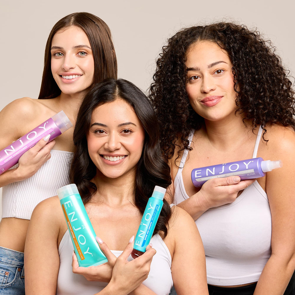 Enjoy Clarifying Shampoo sulfate-free formula delivers a clear chelating clean.