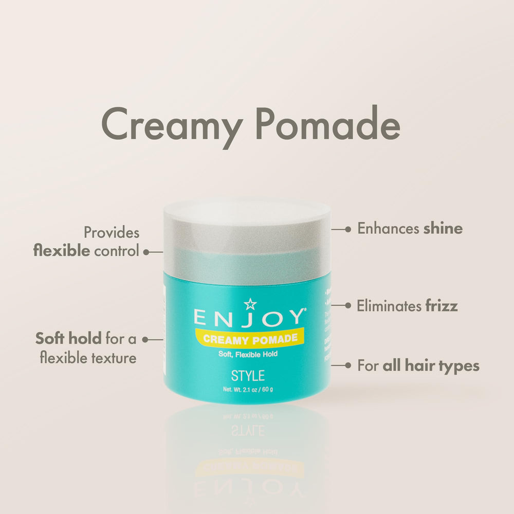 Enjoy Creamy Pomade natural shine hair highlights a polished finish without stiffness.