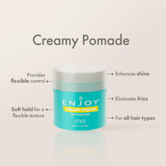 Enjoy Creamy Pomade natural shine hair highlights a polished finish without stiffness.