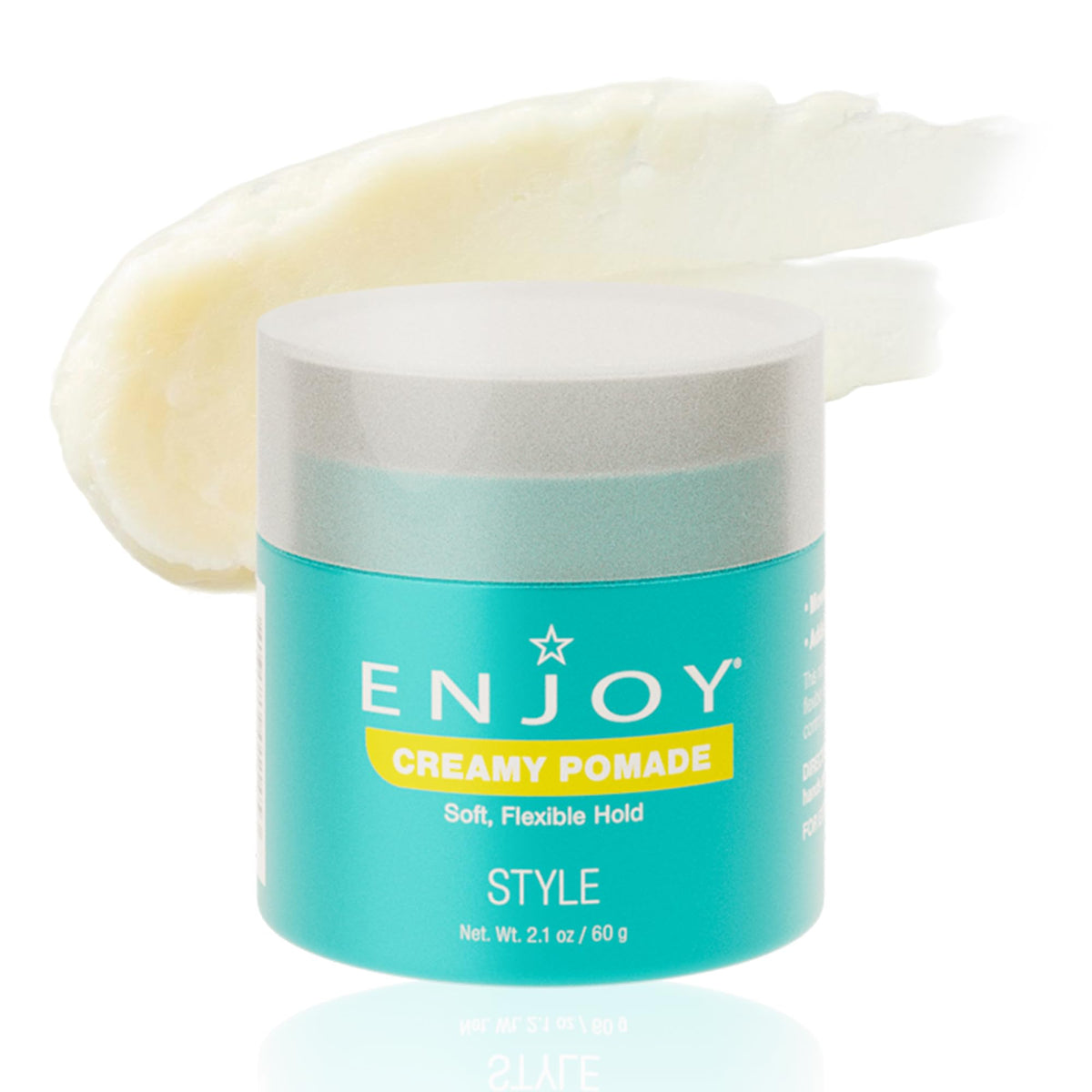 Enjoy Creamy Pomade soft hold jar demonstrates lightweight control for daily styling.