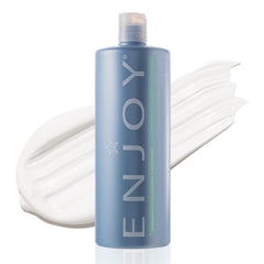 Enjoy Therapeutic Volumizing Conditioner bottle pour with refreshing scalp tingle