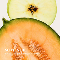 Enjoy Holistic Heat Active Leave-In scent closeup highlights refreshing green tea and fruit notes.