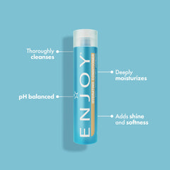 Texture swatch of Enjoy Hydrating Conditioner highlighting smooth, detangled hair feel