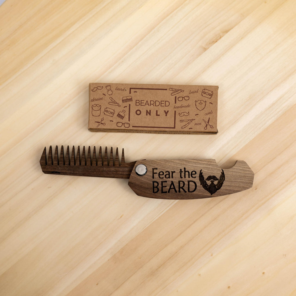 Enjoy The Wood multi-use beard and mustache grooming tool for versatile styling