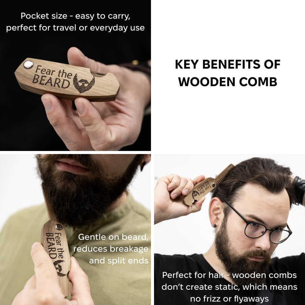 Enjoy The Wood mustache care beard comb for precise shaping and taming