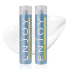 Enjoy Volumizing Shampoo bottle front shows volume-boosting action for fine or color-treated hair.