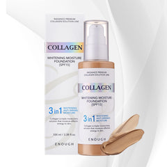Application on skin with Enough Collagen 3in1 foundation for smooth coverage
