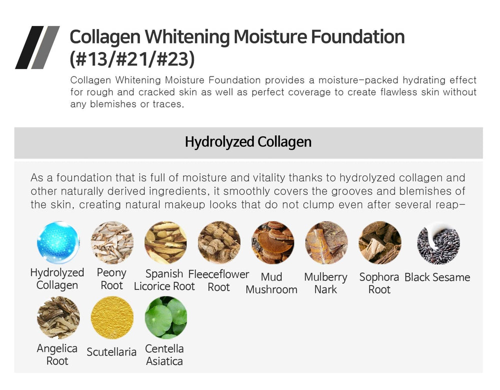 Brightening effect shown by Enough Collagen 3in1 foundation on skin