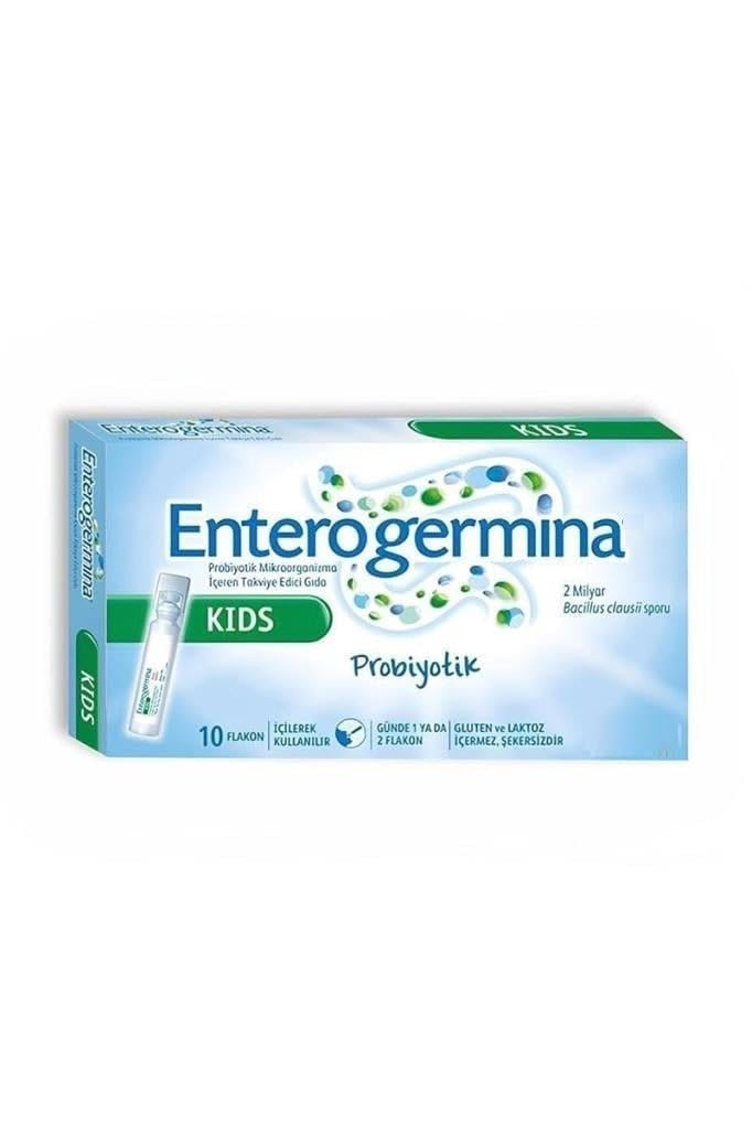 Enterogermina Kids 20 vials front view for convenient daily digestive support.