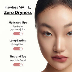 Close-up of velvet texture hints at hydrating, comfortable wear.