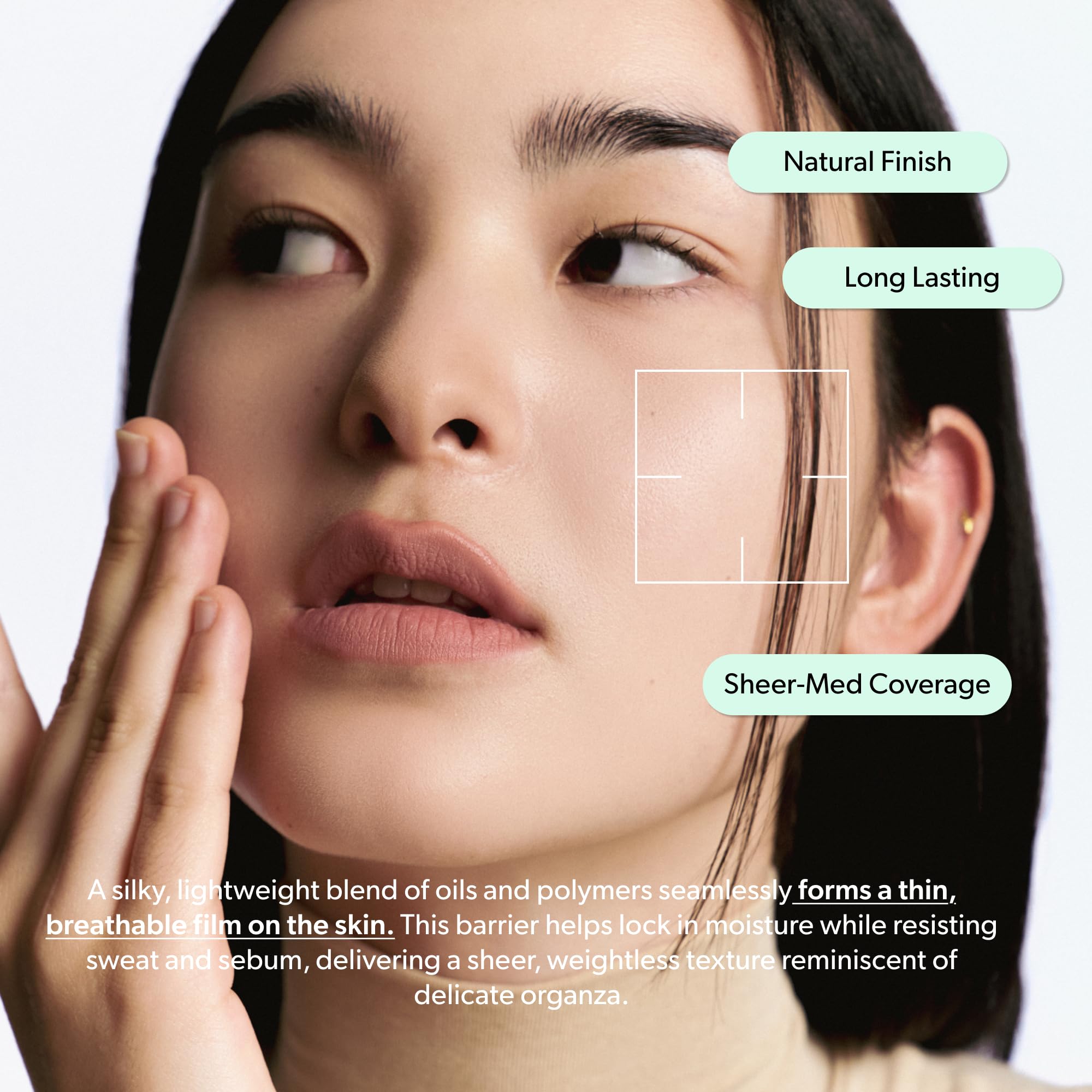 Long-wear Organza Fit foundation maintains fresh look all day