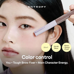 Entropy Make Up Tough Brow Finisher slim brush designed for precise shaping.