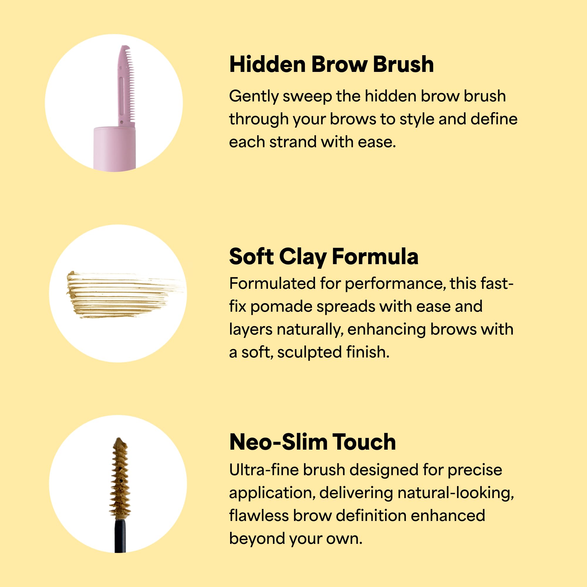 Entropy Make Up Tough Brow Finisher cap with built-in brow comb for quick grooming.