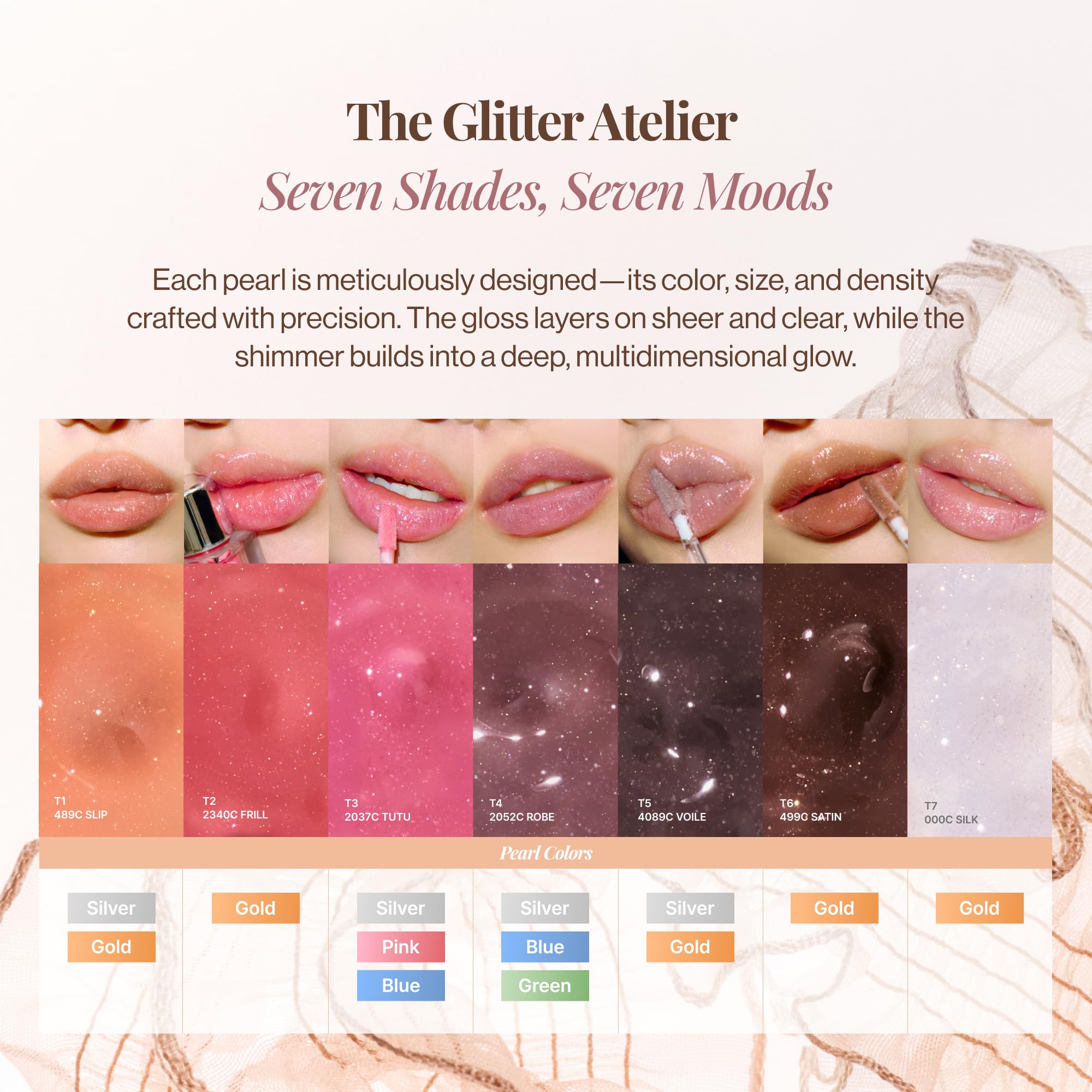 ENTROPY MAKE UP Tulle Lip Gloss glow under various lighting