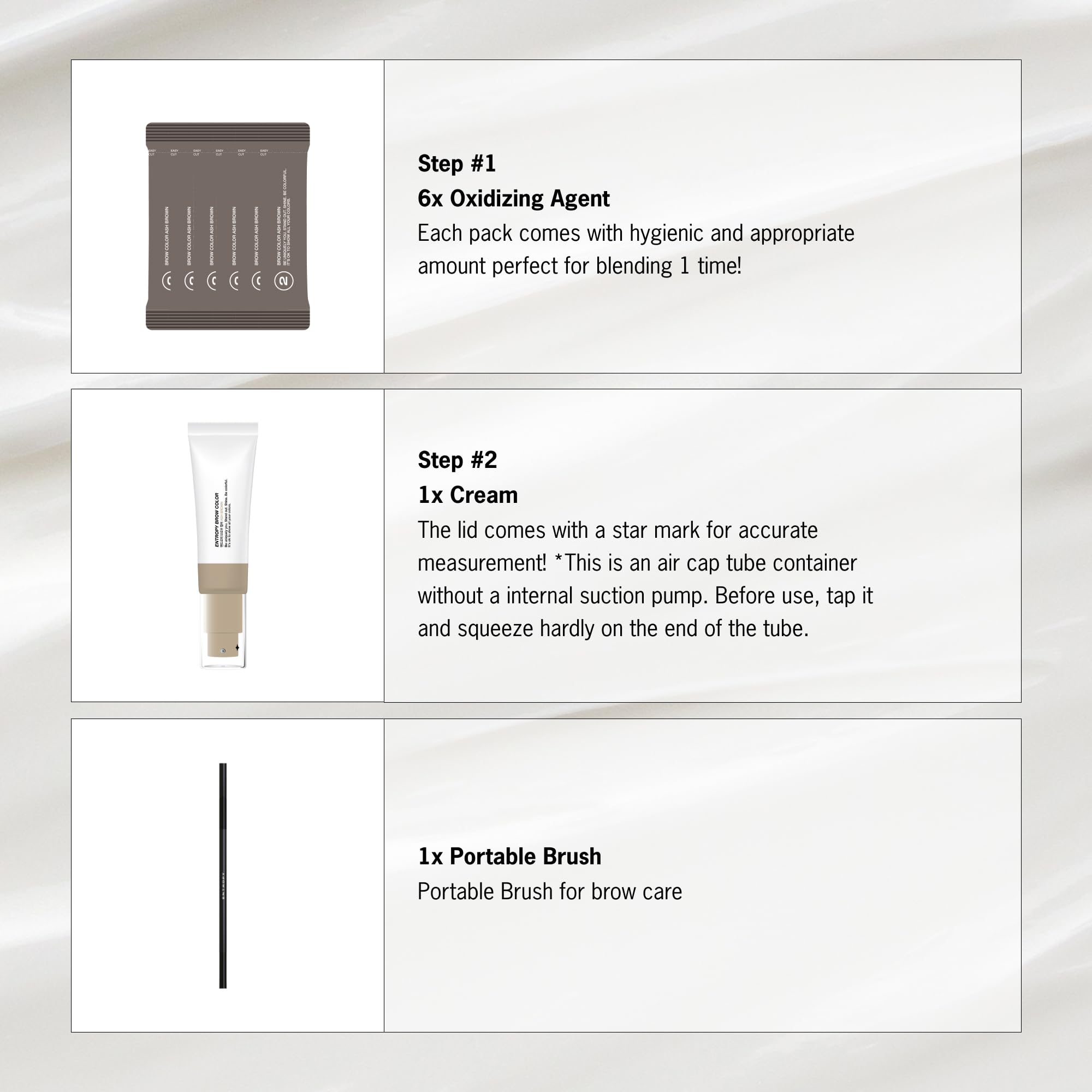 Entropy Make Up aloe vera and moringa nourish brows while tinting.