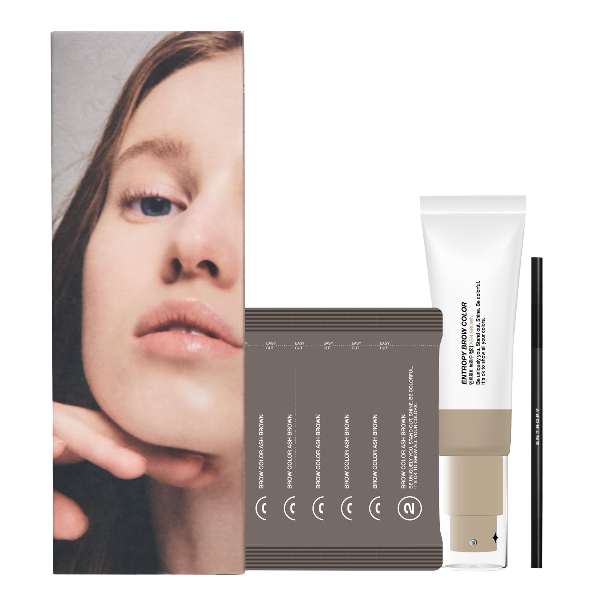 Entropy Make Up brow color ash brown shade for natural-looking brows.